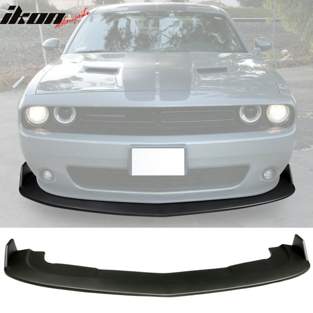 Front Bumper Lip Fits 2015-2019 Dodge Challenger SXT Matte Black PP Front Lip Splitters Chin Spoiler Polypropylene by IKON MOTORSPORTS 2016 2017 2018